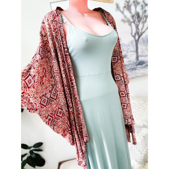 Whispers of the Desert boho wanderlust Flowing Tribal Print Kimono cardigan - Picture 5 of 5